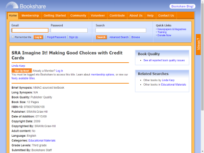 Thumbnail for SRA Imagine It! Making Good Choices with Credit Cards resource