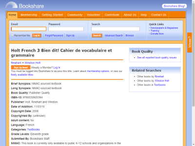 Thumbnail for Holt French 3 Bien dit! Cahier de vocabulaire et grammaire resource