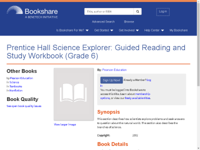 Thumbnail for Prentice Hall Science Explorer: Guided Reading and Study Workbook (Grade 6) resource