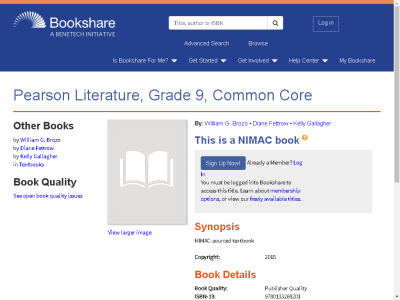 Thumbnail for Pearson Literature, Grade 9, Common Core resource
