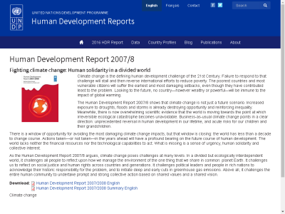 Thumbnail for Human Development Report 2007/2008 resource