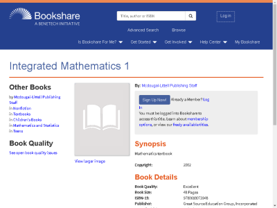 Thumbnail for Integrated Mathematics 1 resource