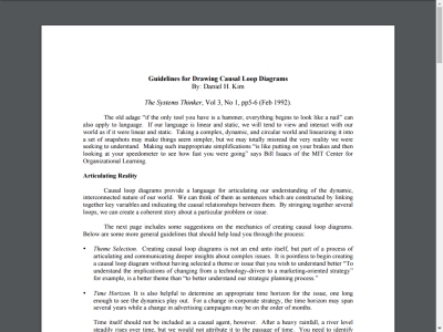 Thumbnail for Guidelines for Drawing Causal Loop Diagrams resource