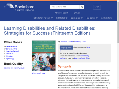 Thumbnail for Learning Disabilities and Related Disabilities: Strategies for Success (Thirteenth Edition) resource