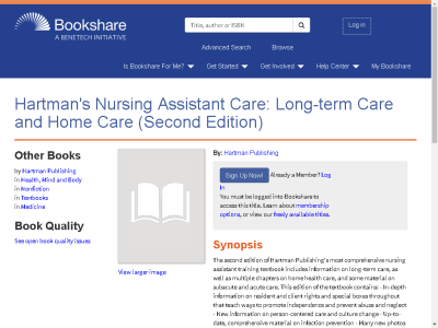 Thumbnail for Hartman's Nursing Assistant Care: Long-term Care and Home Care (Second Edition) resource