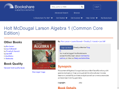 Thumbnail for Holt McDougal Larson Algebra 1 (Common Core Edition) resource