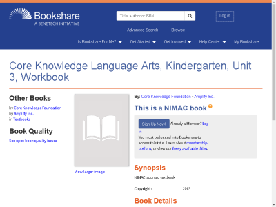 Thumbnail for Core Knowledge Language Arts, Kindergarten, Unit 3, Workbook resource