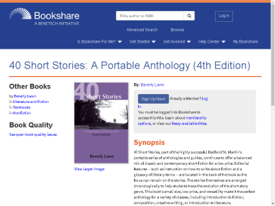 Thumbnail for 40 Short Stories: A Portable Anthology (4th Edition) resource
