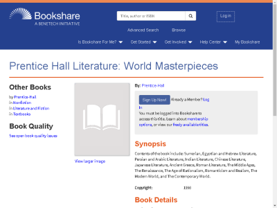 Thumbnail for Prentice Hall Literature: World Masterpieces resource