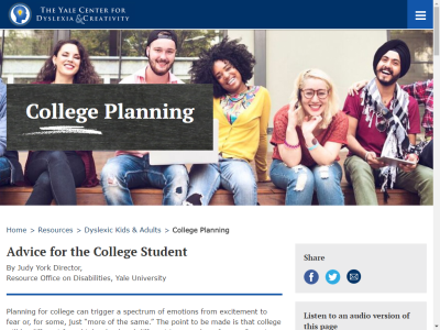 Thumbnail for The Yale Center for Dyslexia and Creativity resource