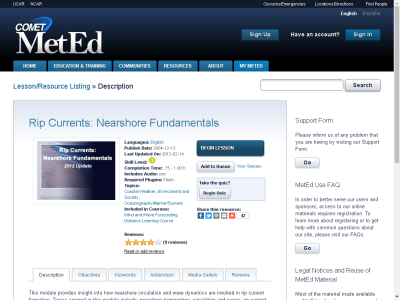Thumbnail for Rip Currents: Nearshore Fundamentals resource