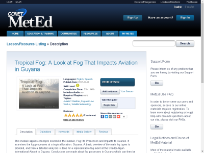 Thumbnail for Tropical Fog: A Look at Fog That Impacts Aviation in Guyana resource