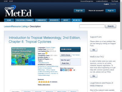 Thumbnail for Introduction to Tropical Meteorology, 2nd Edition, Chapter 8: Tropical Cyclones resource