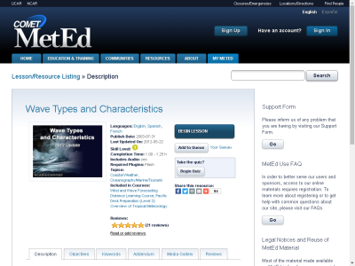 Thumbnail for Wave Types and Characteristics resource