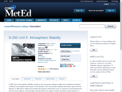 Thumbnail for S-290 Unit 6: Atmospheric Stability resource