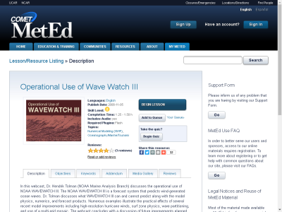 Thumbnail for Operational Use of Wave Watch III resource