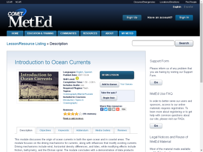 Thumbnail for Introduction to Ocean Currents resource
