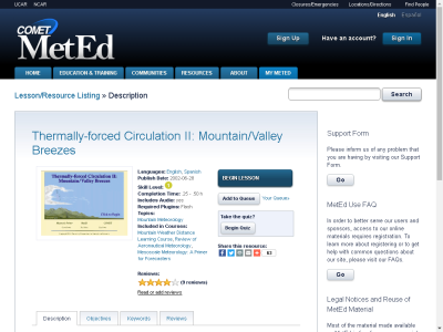 Thumbnail for Thermally-forced Circulation II: Mountain/Valley Breezes resource