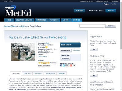 Thumbnail for Topics in Lake Effect Snow Forecasting resource