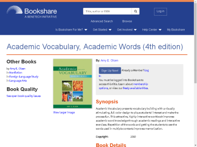 Thumbnail for Academic Vocabulary, Academic Words (4th edition) resource
