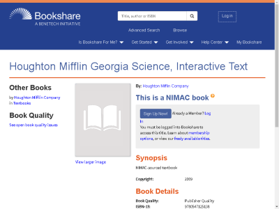 Thumbnail for Houghton Mifflin Georgia Science, Interactive Text resource