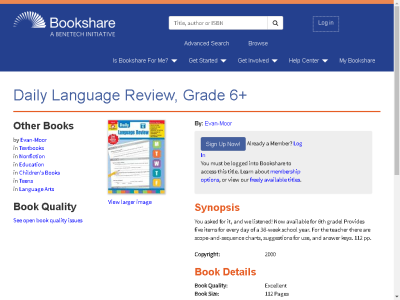 Thumbnail for Daily Language Review, Grade 6+ resource