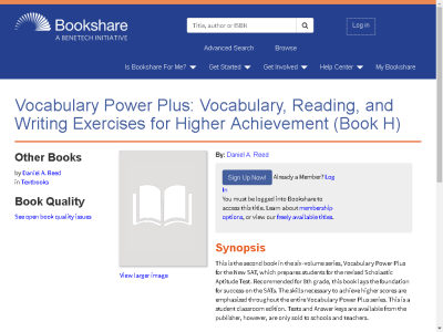 Thumbnail for Vocabulary Power Plus: Vocabulary, Reading, and Writing Exercises for Higher Achievement (Book H) resource