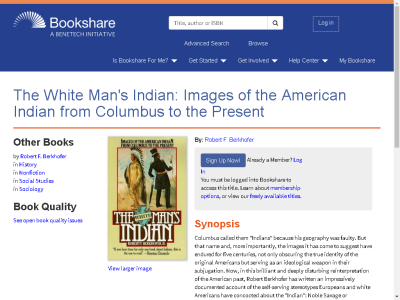 Thumbnail for The White Man's Indian: Images of the American Indian from Columbus to the Present resource
