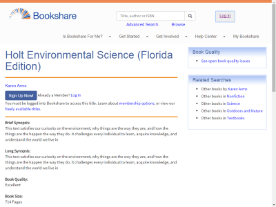 Thumbnail for Holt Environmental Science (Florida Edition) resource