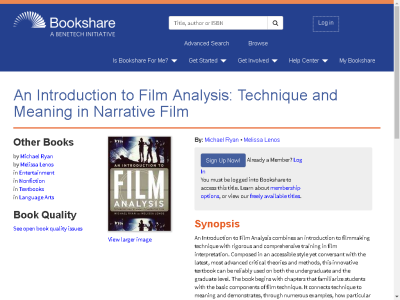 Thumbnail for An Introduction to Film Analysis: Technique and Meaning in Narrative Film resource