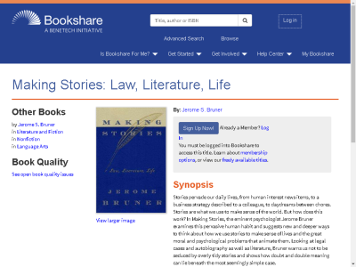 Thumbnail for Making Stories: Law, Literature, Life resource