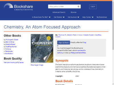 Thumbnail for Chemistry, An Atom Focused Approach resource