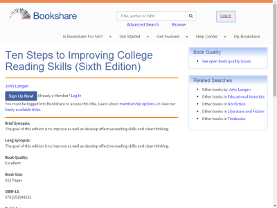 Thumbnail for Ten Steps to Improving College Reading Skills (Sixth Edition) resource