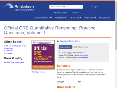 Thumbnail for Official GRE Quantitative Reasoning: Practice Questions, Volume 1 resource