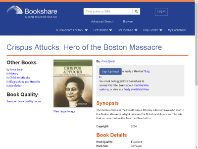 Thumbnail for Crispus Attucks: Hero of the Boston Massacre resource