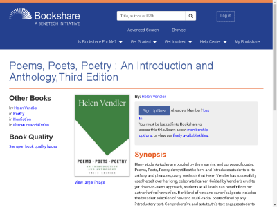 Thumbnail for Poems, Poets, Poetry : An Introduction and Anthology,Third Edition resource