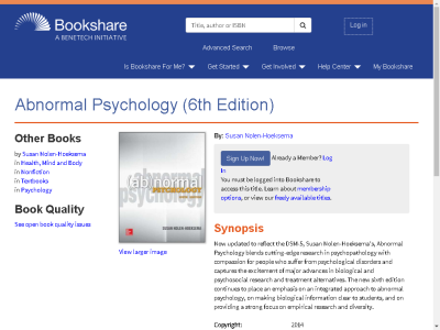 Thumbnail for Abnormal Psychology (6th Edition) resource