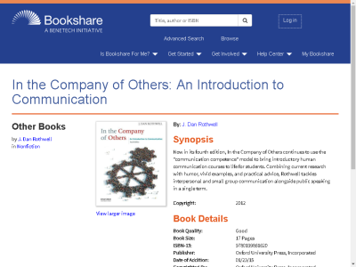 Thumbnail for In the Company of Others: An Introduction to Communication resource
