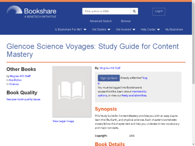 Thumbnail for Glencoe Science Voyages: Study Guide for Content Mastery resource