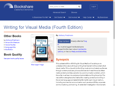 Thumbnail for Writing for Visual Media (Fourth Edition) resource