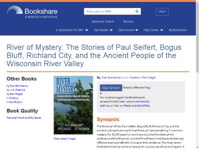 Thumbnail for River of Mystery: The Stories of Paul Seifert, Bogus Bluff, Richland City, and the Ancient People of the Wisconsin River Valley resource