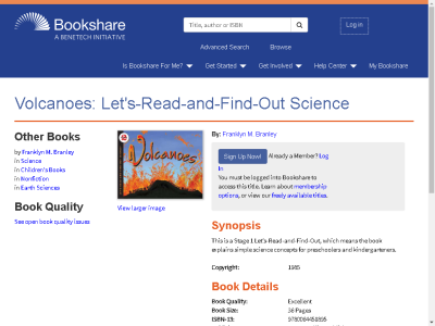 Thumbnail for Volcanoes:  Let's-Read-and-Find-Out Science resource