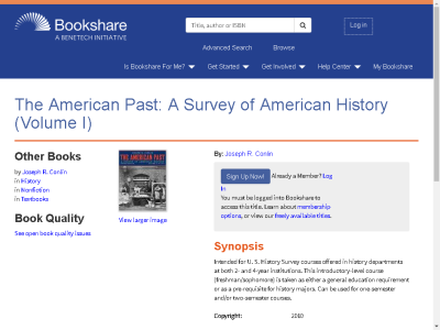 Thumbnail for The American Past: A Survey of American History (Volume I) resource