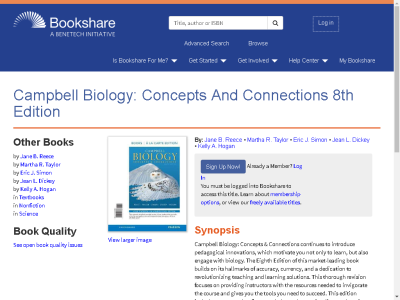 Thumbnail for Campbell Biology:  Concepts And Connections 8th Edition resource