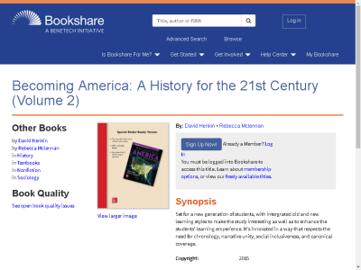 Thumbnail for Becoming America:  A History for the 21st Century (Volume 2) resource