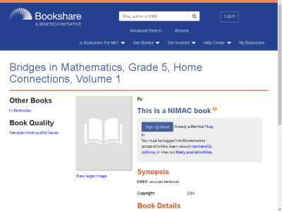 Thumbnail for Bridges in Mathematics, Grade 5, Home Connections, Volume 1 resource