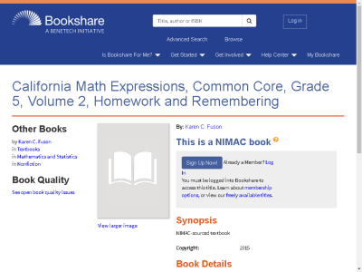 Thumbnail for California Math Expressions, Common Core, Grade 5, Volume 2, Homework and Remembering resource