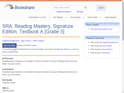 Thumbnail for SRA: Reading Mastery, Signature Edition, Textbook A [Grade 5] resource