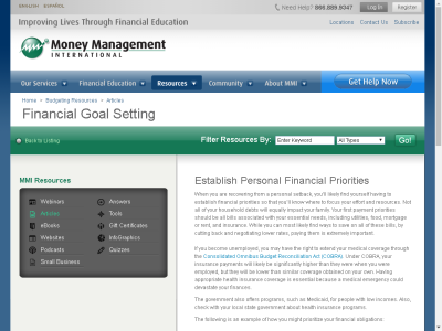 Thumbnail for Establish Personal Financial Priorities resource