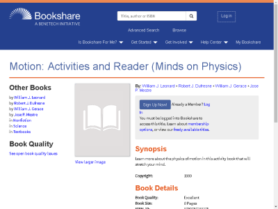 Thumbnail for Motion: Activities and Reader (Minds on Physics) resource